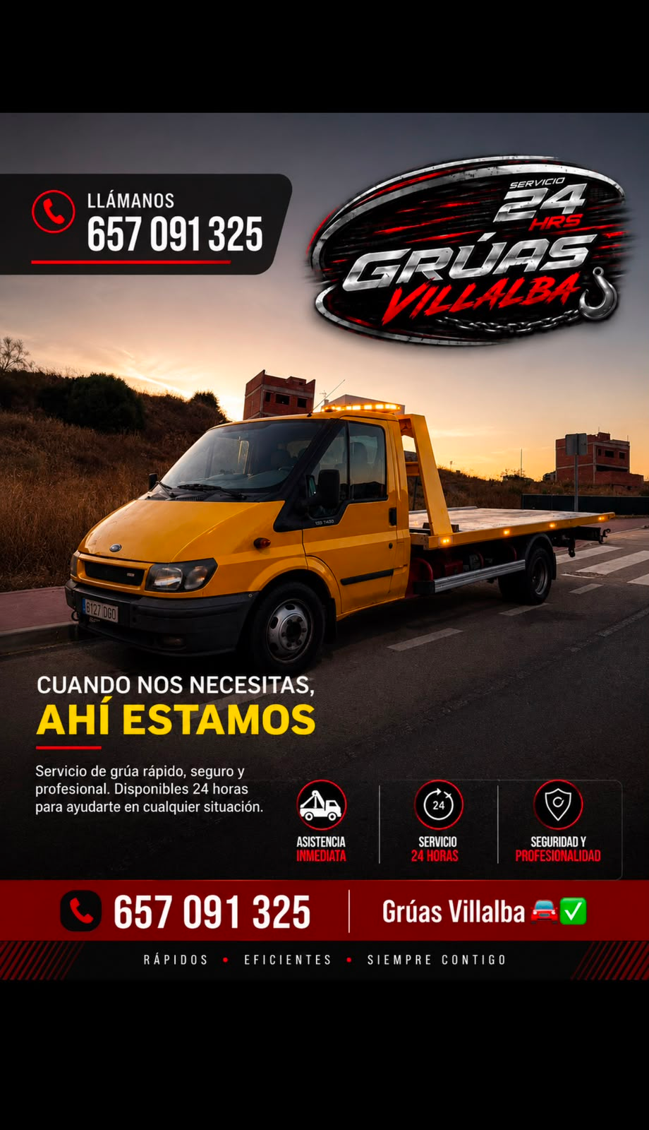 Grúa amarilla de Grúas Villalba